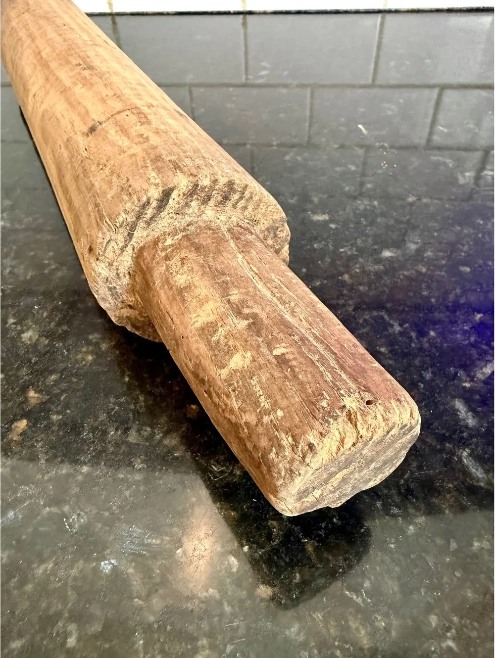 Antique Primitive Wooden Rolling Pin Rustic Farmhouse Treen c. 1880-1920